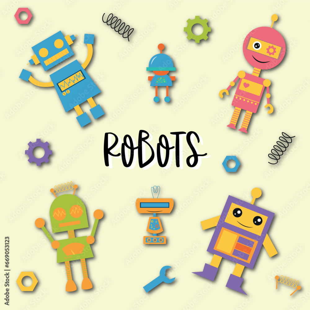 Obraz premium Robots cliparts