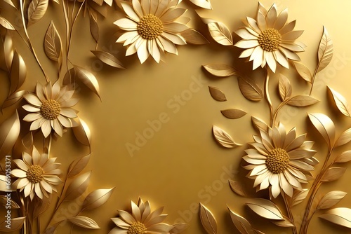 golden floral background