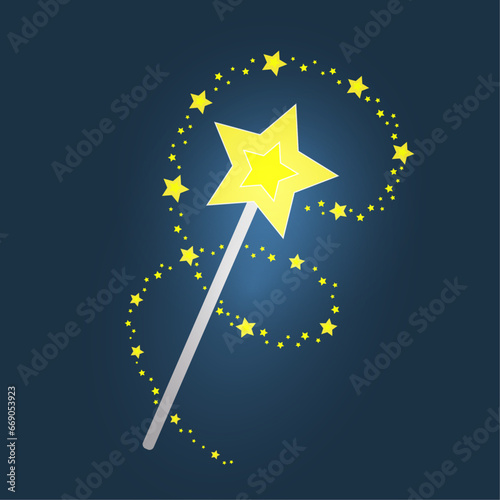 Magician or magic wane filter with sparks. Vector illustration