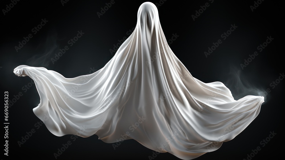 3D rendering of Halloween ghost on transparent background. 3D rendering of Halloween ghost on transparent background.
