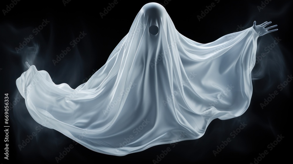 3D rendering of Halloween ghost on transparent background. 3D rendering of Halloween ghost on transparent background.