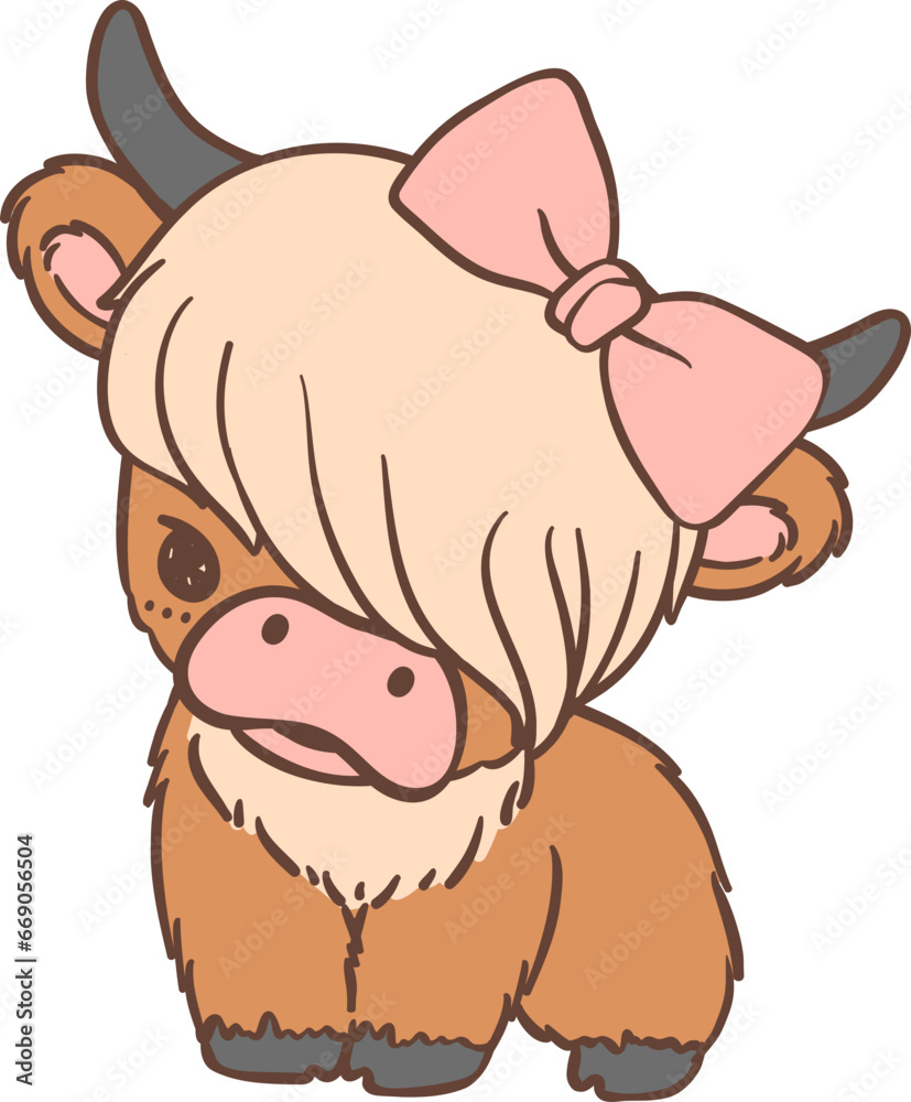 Baby Highland Cow with Bow Baby Highland Cow with Bow