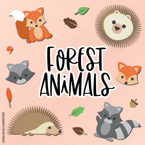 Forest animals cliparts