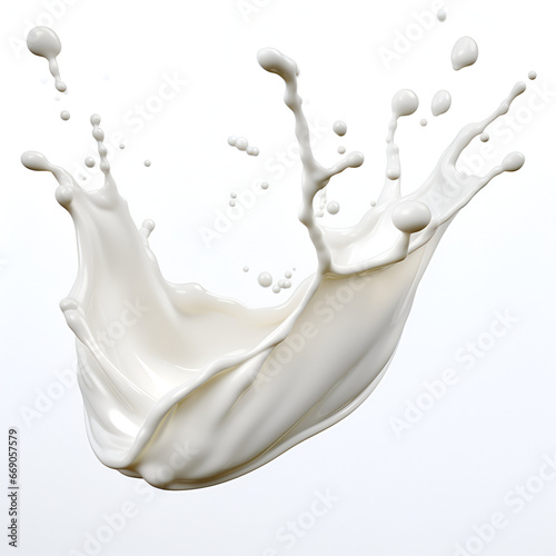 splash of milk, flying spray in the air on a white background. dairy products, drops of white drink.