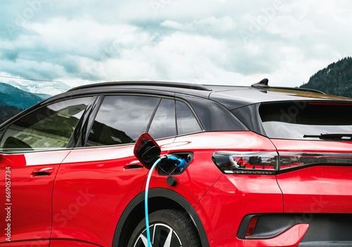 Sustainable Power for Your EV. Wall-Mounted Residential Charger for Electrical Vehicle. Hybrid plug-in.