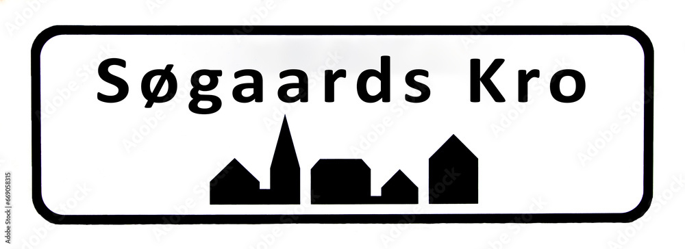 City sign of Søgaards Kro - Søgaards Kro Byskilt