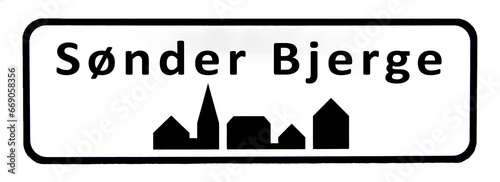 City sign of Sønder Bjerge - Sønder Bjerge Byskilt photo