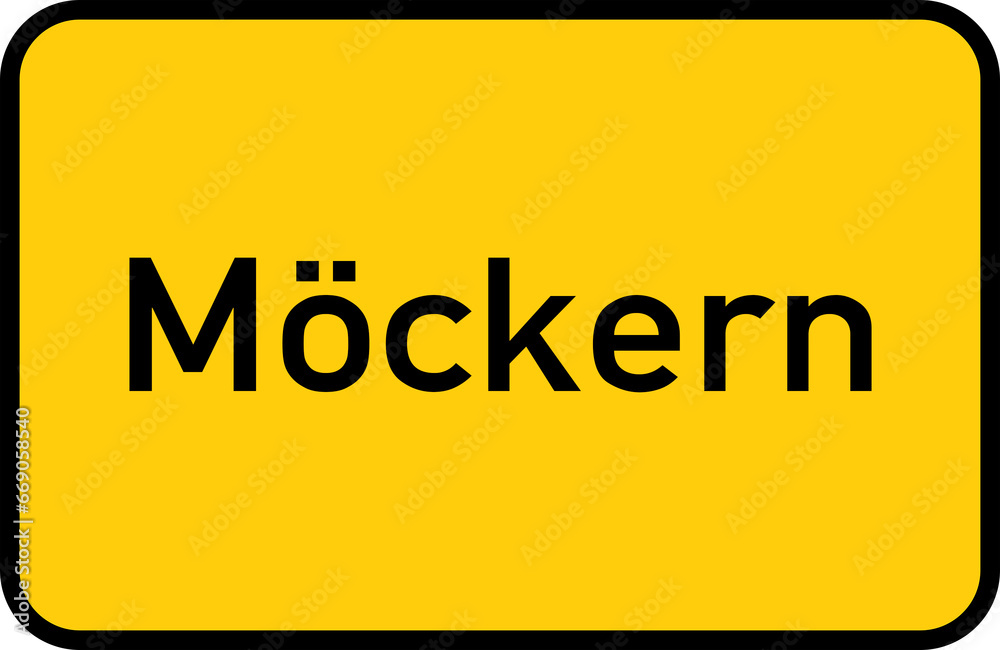 Fototapeta premium City sign of Möckern - Ortsschild von Möckern