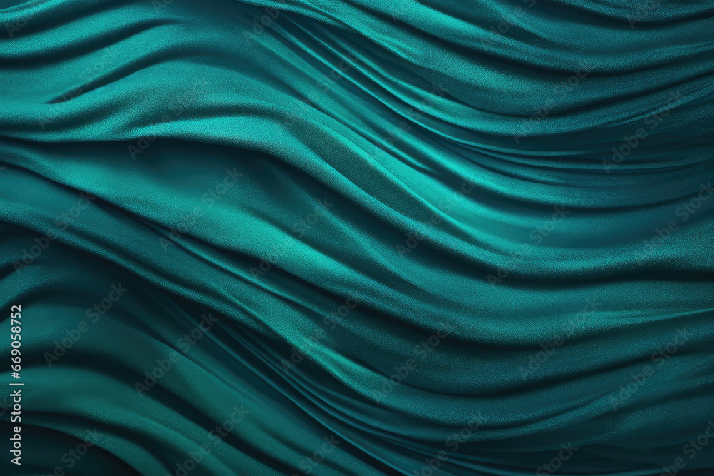 Dark Turquoise waves fabric background Dark Turquoise waves fabric background