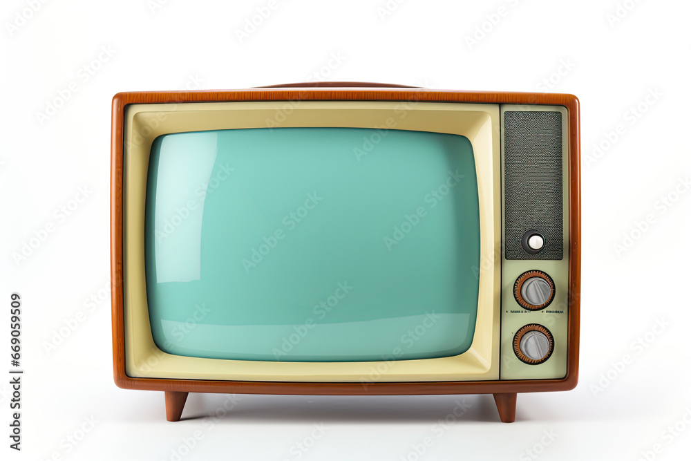 colorful retro tv isolated on the white background