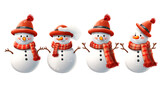 Set of snowman , Christmas isolated on white background