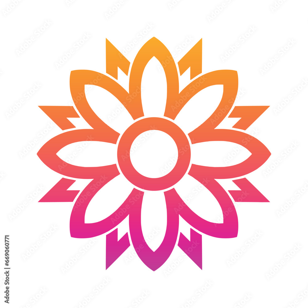 Abstract bright outline flower icon Abstract bright outline flower icon