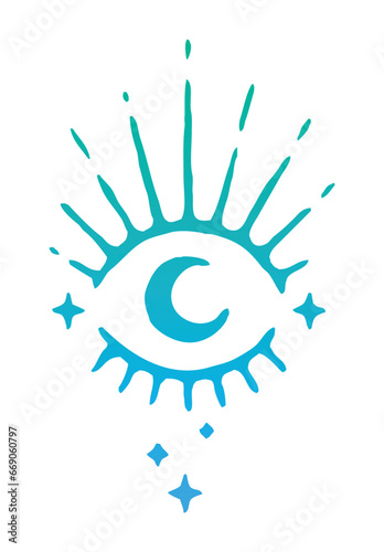 Abstract image of an eye with stars