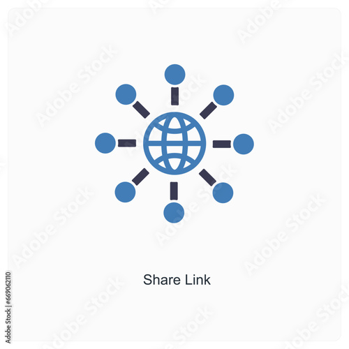 share link and network icon concept
