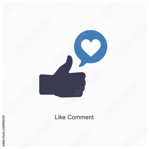 like comment and message icon concept