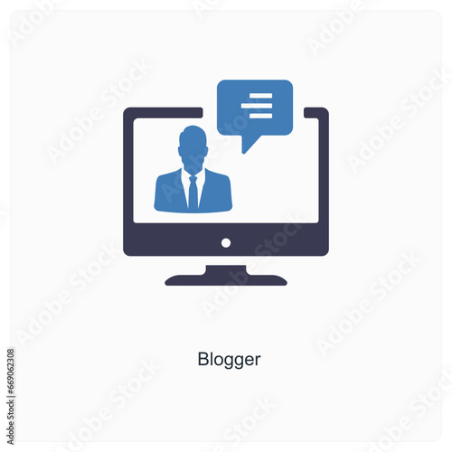 blogger and article icon concept
