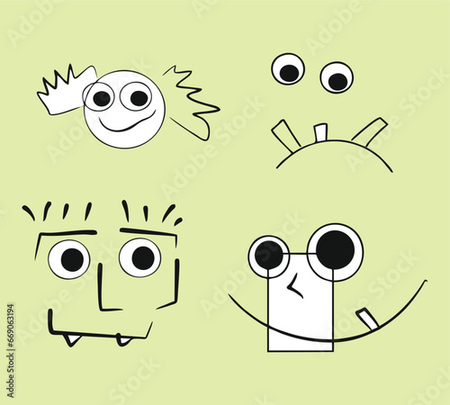 Emotions, fairy-tale characters. Vector drawing, eps