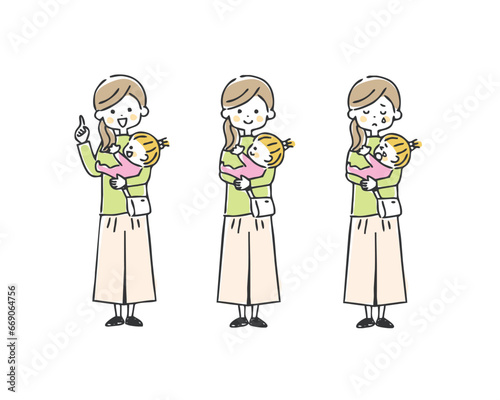 お母さんと赤ちゃんのイラスト