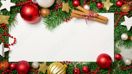 Christmas card with decorations - Christmas and New Year's Eve