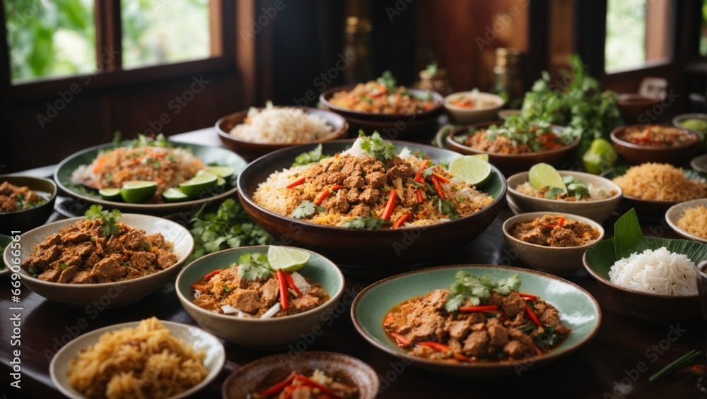 thai food on the table