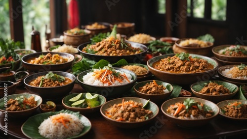 thai food in a restaurant