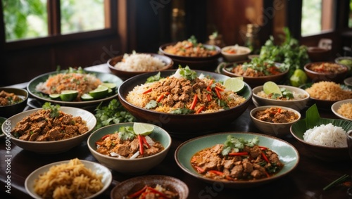thai food on the table