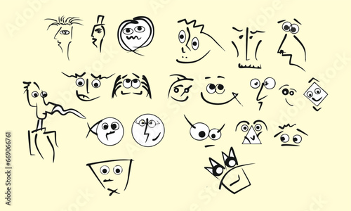 Emotions, fairy-tale characters. Vector drawing, eps