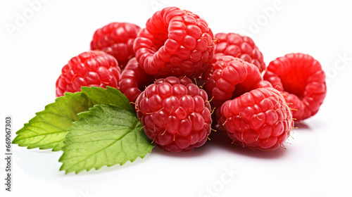 Fresh ripe raw red raspberries