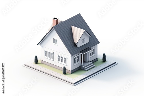 3d Isometric House Isolated Background © Fadil