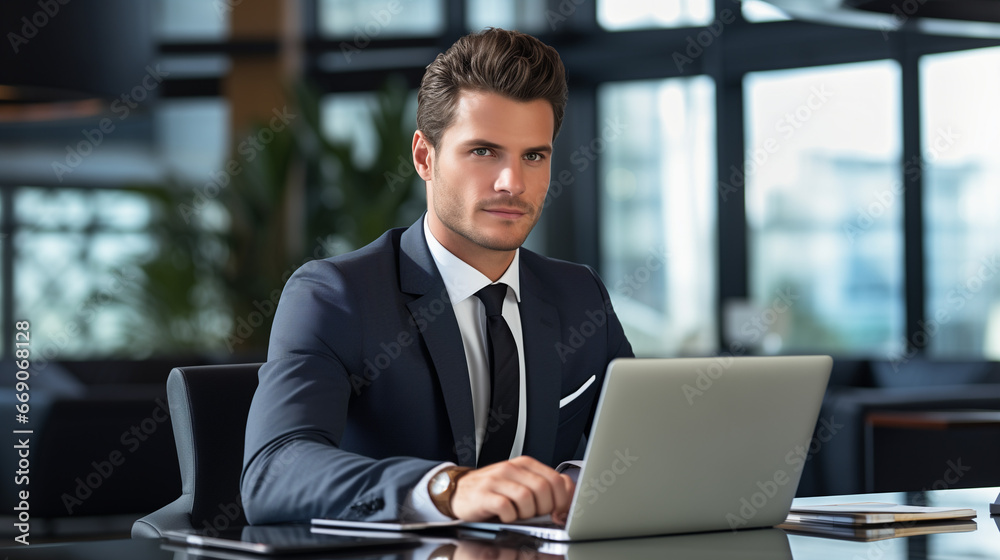 Diligent Financial Staff Member at Work on Computer Diligent Financial Staff Member at Work on Computer
