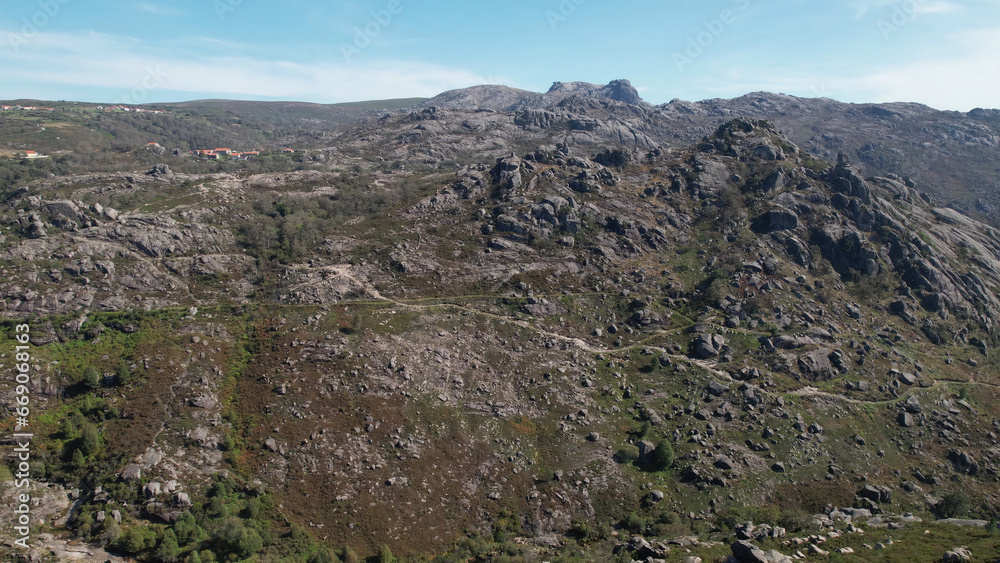 Aerial photography of Stunning mountains. Natural Park of Gerês, North of Portugal Aerial photography of Stunning mountains. Natural Park of Gerês, North of Portugal