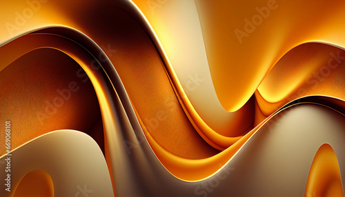 Orange abstract background with smooth waves