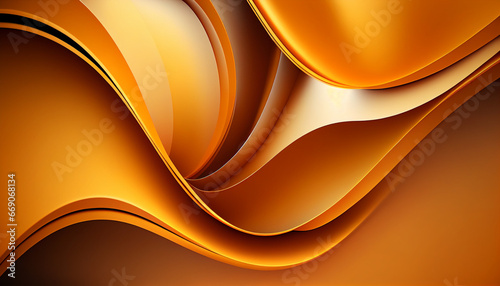 Orange abstract background with smooth waves