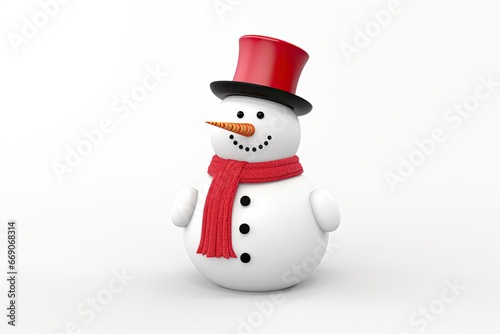 Snowman With Hat Isolated Background © Fadil