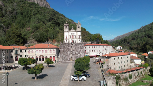 Aerial Photography of Sanctuary of Senhora da Peneda, Gavieira. Natural Park of Gerês in Portugal. photo