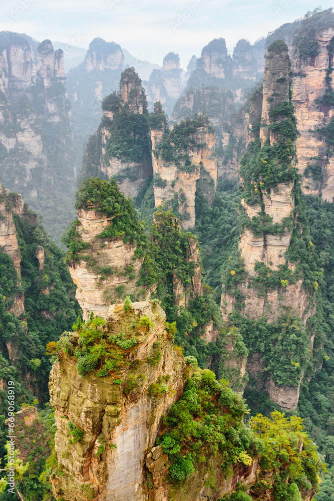 Awesome view of quartz sandstone pillars (Avatar Mountains)