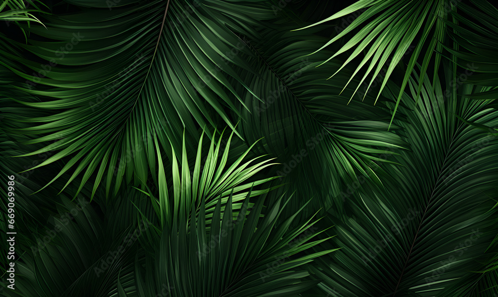 palm leaves border ai generative
