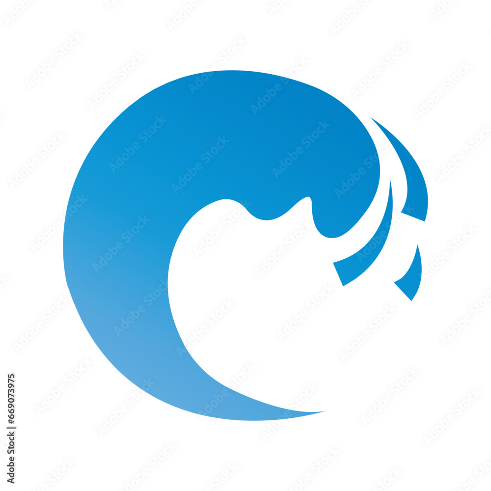 Naklejka premium wave icon vector