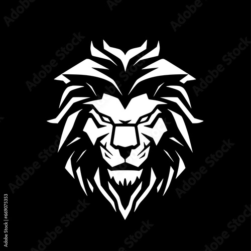 Lion | Black and White Vector illustration