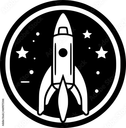 Rocket - Minimalist and Flat Logo - Vector illustration