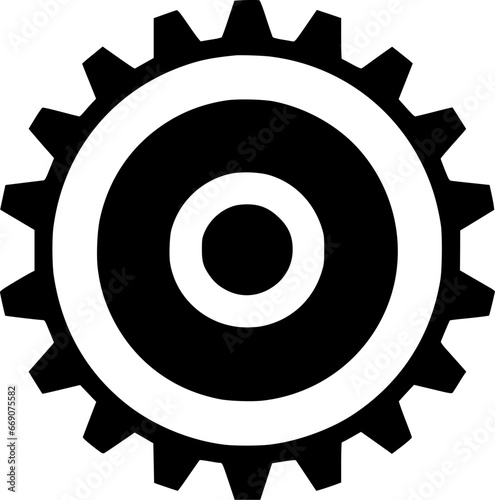 Gear - Black and White Isolated Icon - Vector illustration