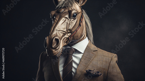 Horse Head Businessman