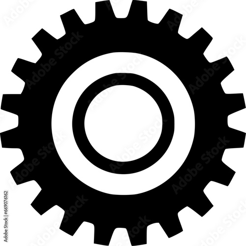 Gear - Black and White Isolated Icon - Vector illustration