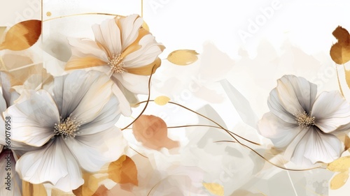 Watercolor abstract design for background of wedding or buzzy social media banner generative AI photo