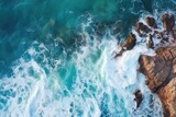Aerial view of ocean waves