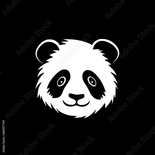 Panda - Black and White Isolated Icon - Vector illustration