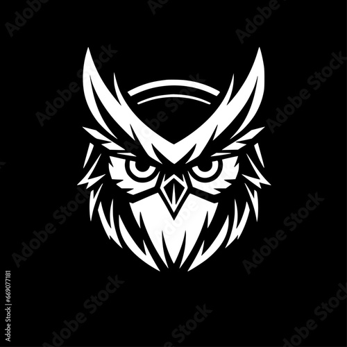 Owl | Black and White Vector illustration