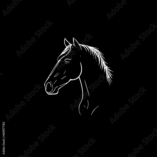 Horse | Minimalist and Simple Silhouette - Vector illustration