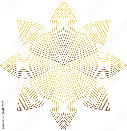 golden flower petal decoration