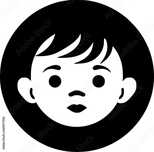 Baby | Black and White Vector illustration
